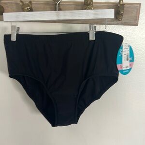 New with tags Swim solutions black bikini bottoms size 18